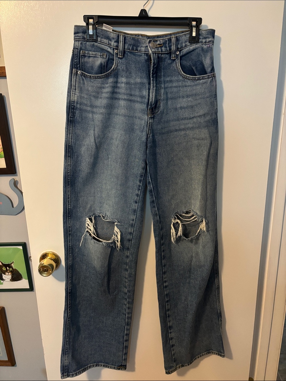 90s Grunge Indie Sleeze PacSun Straight-Leg Distressed Baggy Jeans Size 26